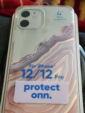 On Running iPhone 12/12 Pro Case with Rose and Gray Marble Accents